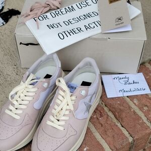 Golden Goose Pink and White Sneakers